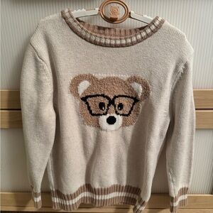 Cat & Jack Cream and Brown Knit Sweater